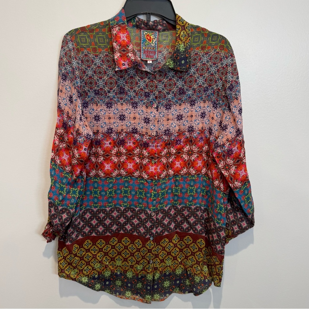 Johnny Was Button-Down Top large bohemian